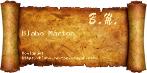 Blaho Márton névjegykártya